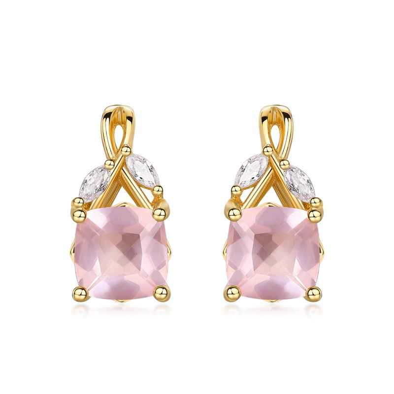 Rose Quartz Stud Earrings