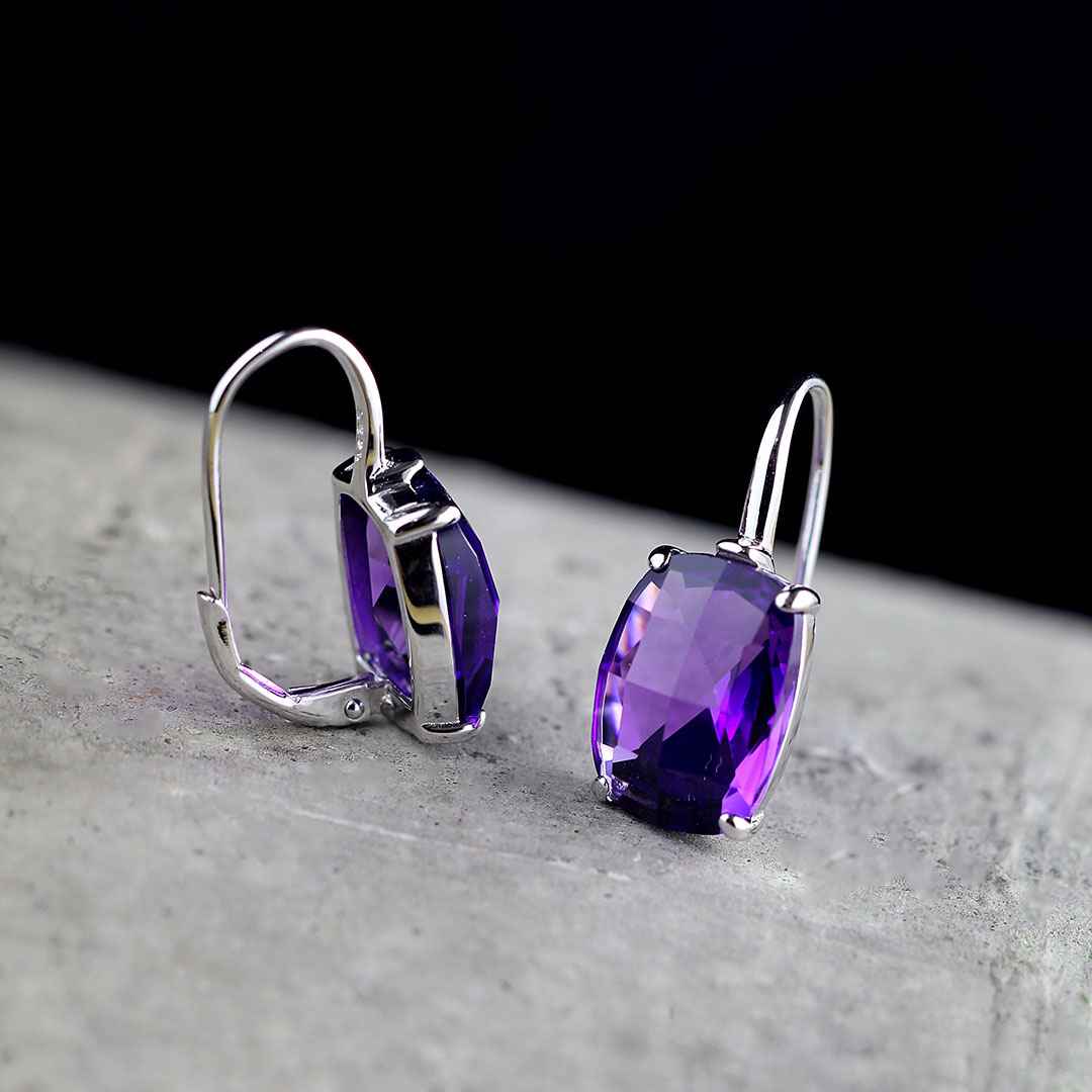 amethyst dangle earrings