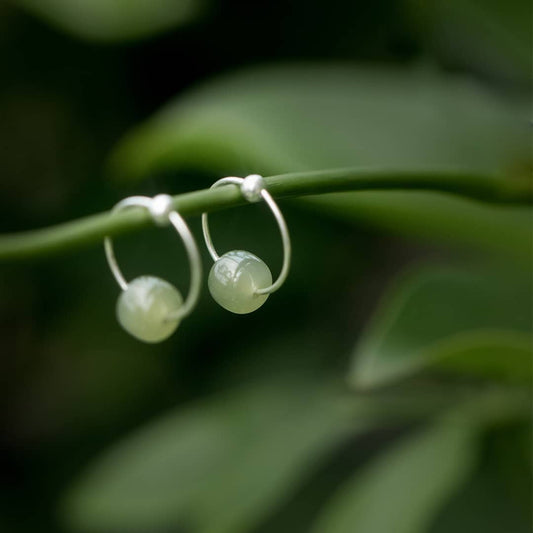 jade hoop earrings