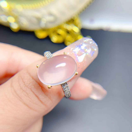 rose quartz wedding ring