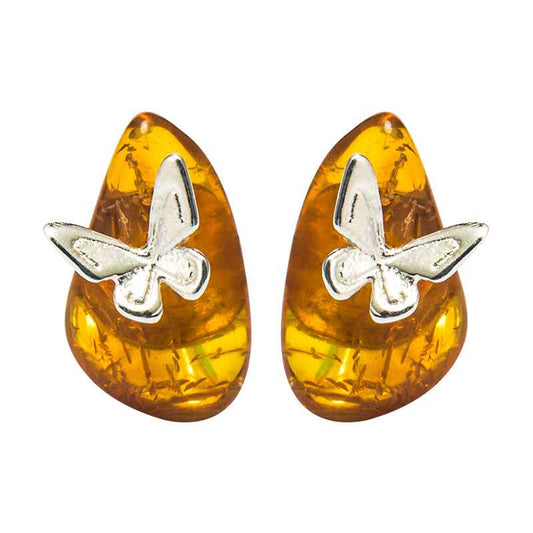 amber stud earrings