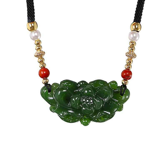 flower jade necklace