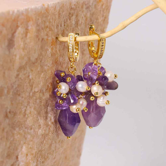 amethyst drop earrings