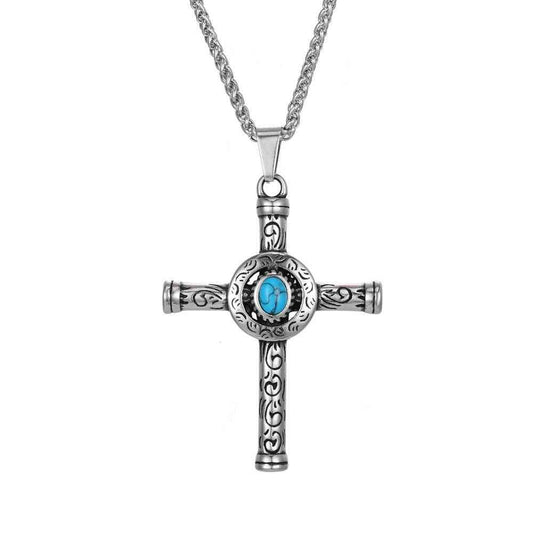 turquoise cross necklace