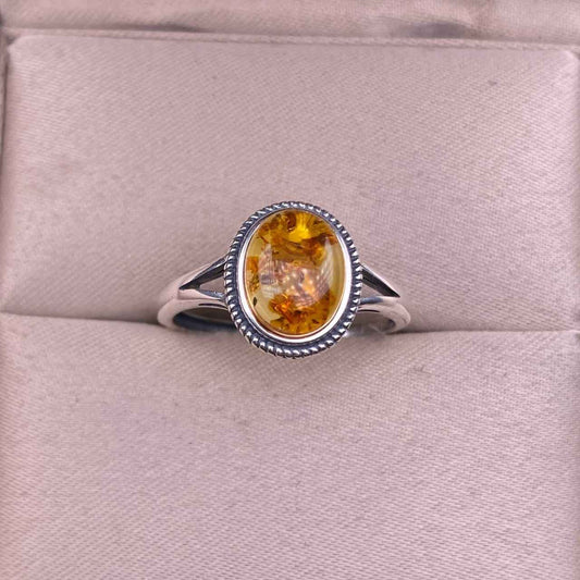 amber stone ring