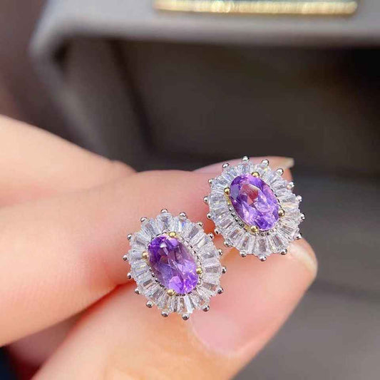 amethyst stud earrings