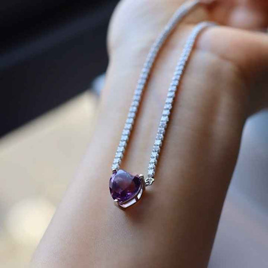 amethyst heart necklace