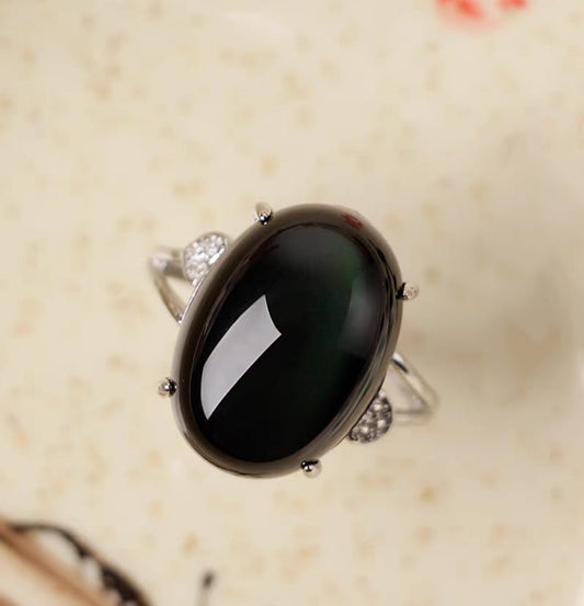 obsidian engagement ring