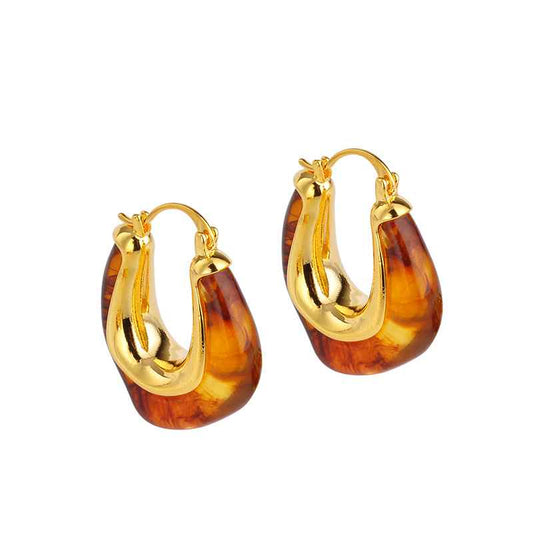 amber hoop earrings