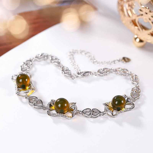 amber silver bracelet