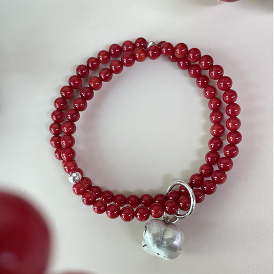 red coral bead bracelet