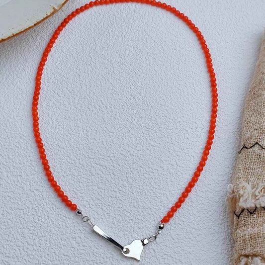 red coral bead necklace