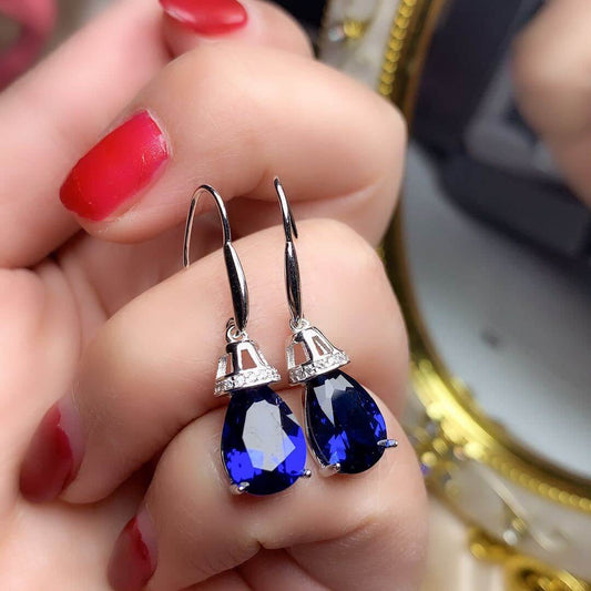 sapphire dangle earrings