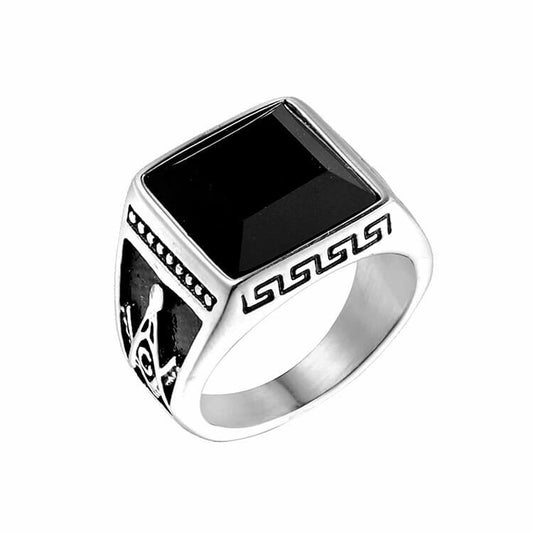 mens obsidian ring