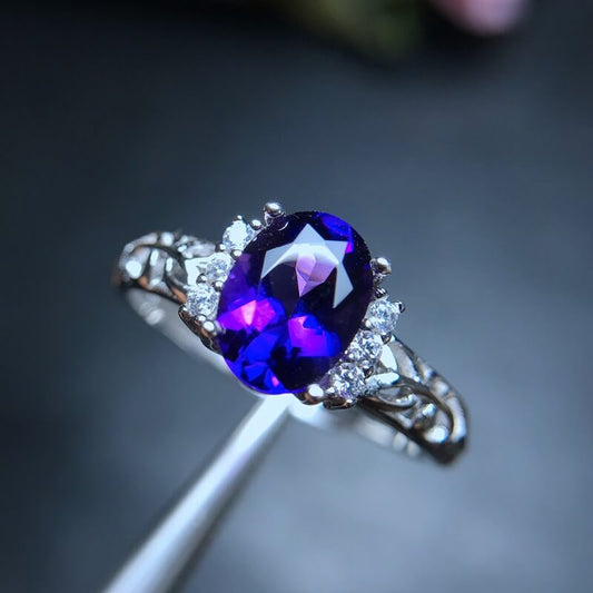 amethyst diamond ring