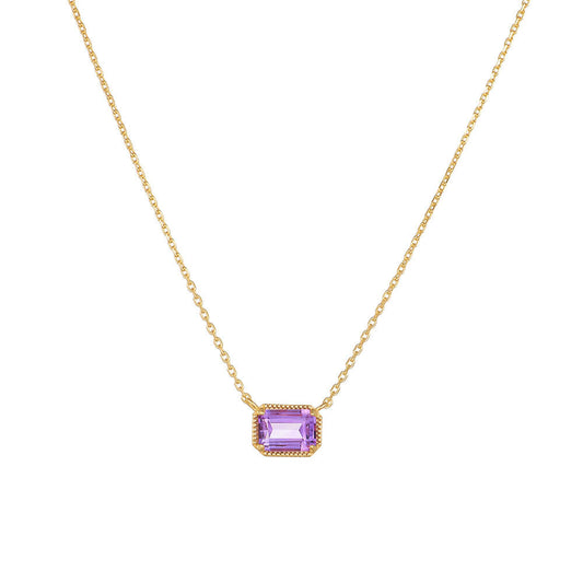 amethyst gold necklace