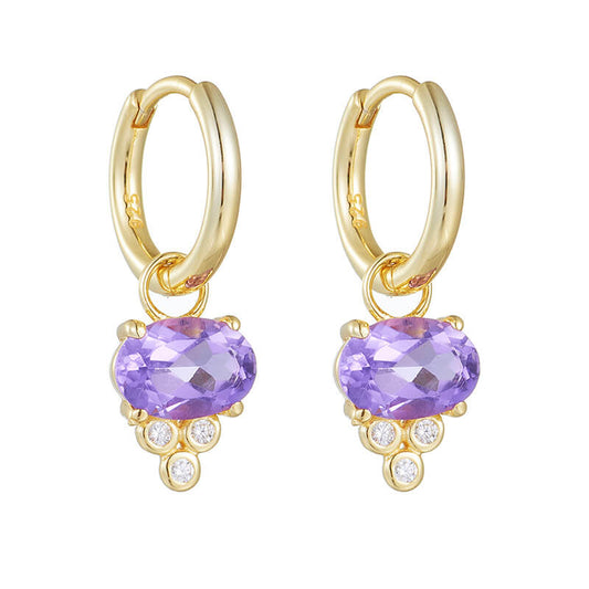 amethyst hoop earrings