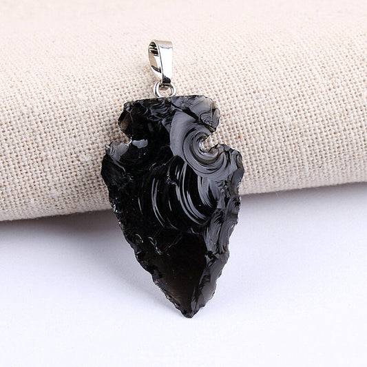 obsidian arrowhead necklace