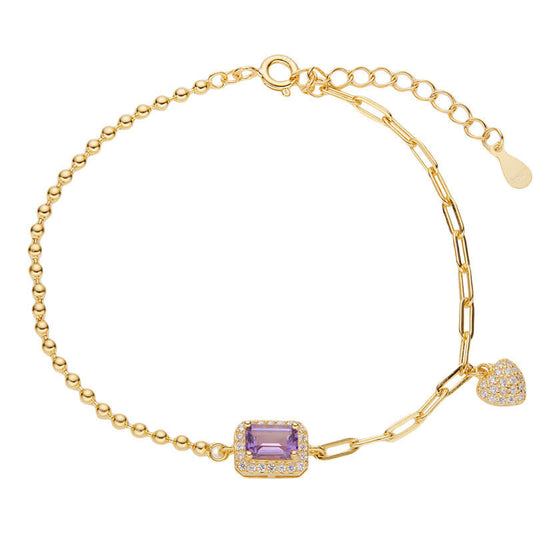 amethyst bracelet gold