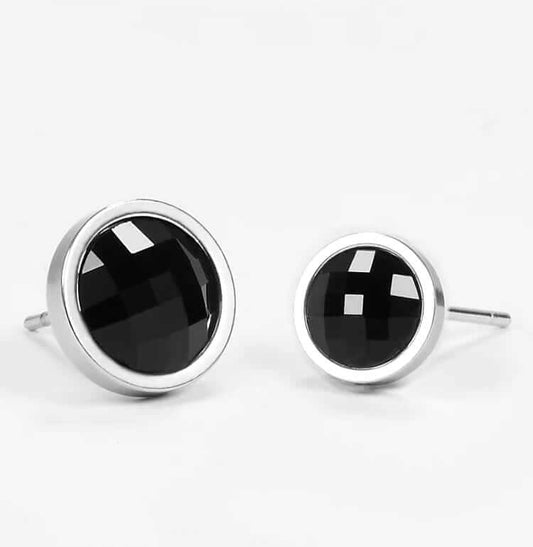 mens obsidian earrings