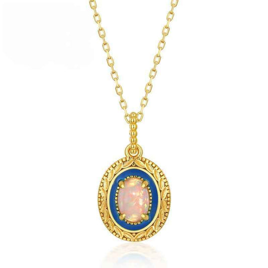 opal gold necklace