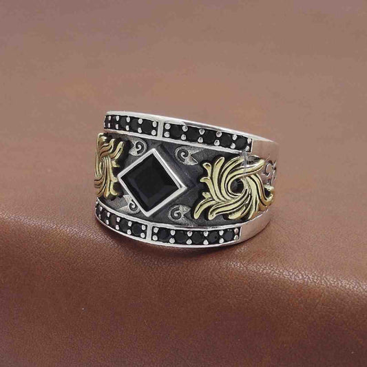 mens obsidian ring