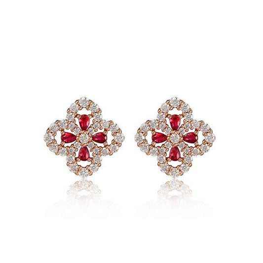 ruby earrings studs