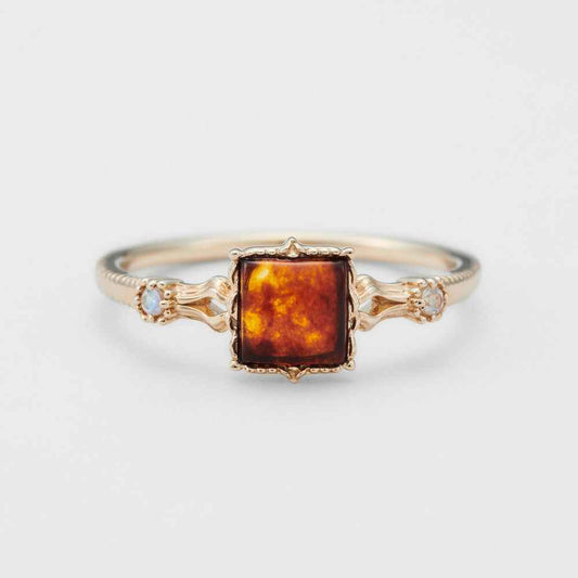 amber stone ring