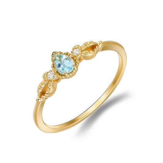 aquamarine gold ring