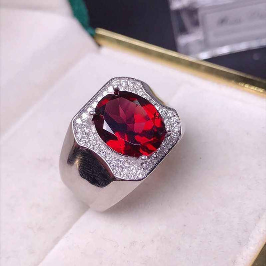 garnet mens ring