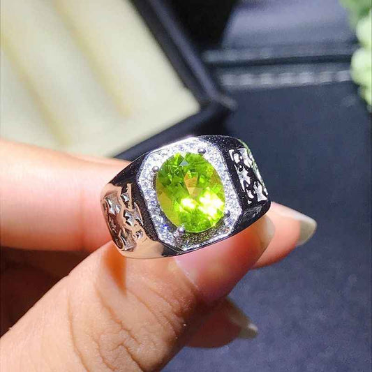 peridot mens ring