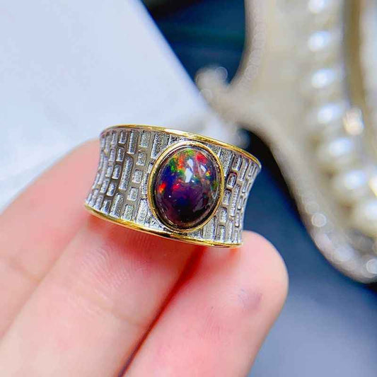 opal mens ring