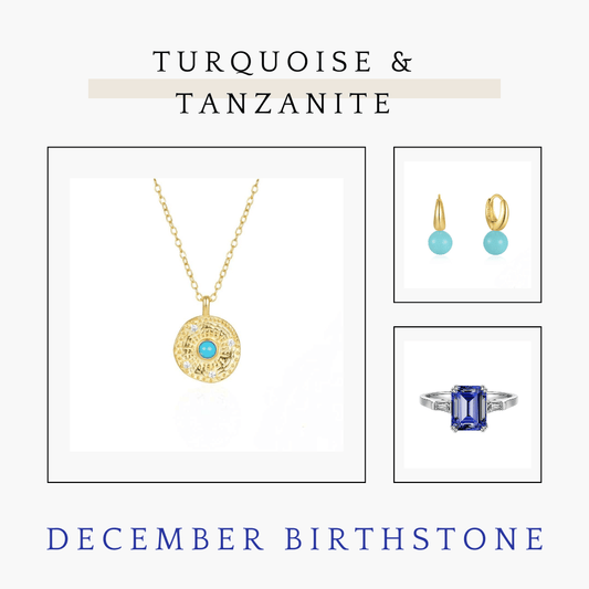 Birthstones by Month Explained December: Turquoise and Tanzanite