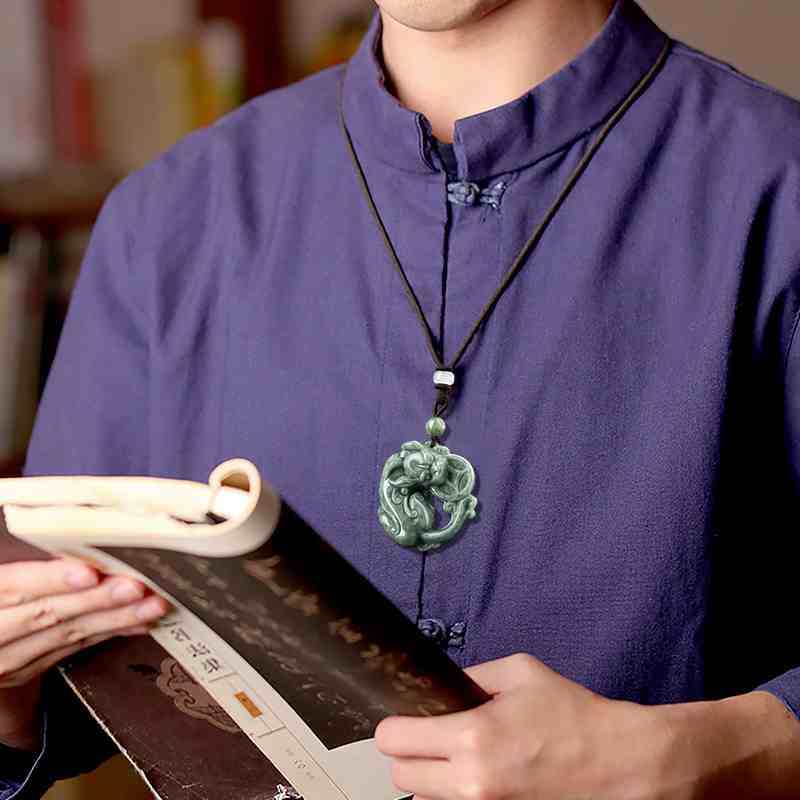 Feng Shui Pixiu Necklace - Jade Pendant Necklace