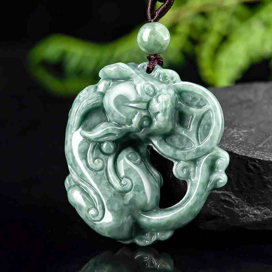 Feng Shui Pixiu Necklace - Jade Pendant Necklace