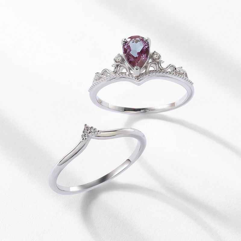 Alexandrite Bridal Wedding Ring Set