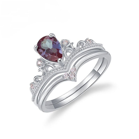 Alexandrite Bridal Wedding Ring Set