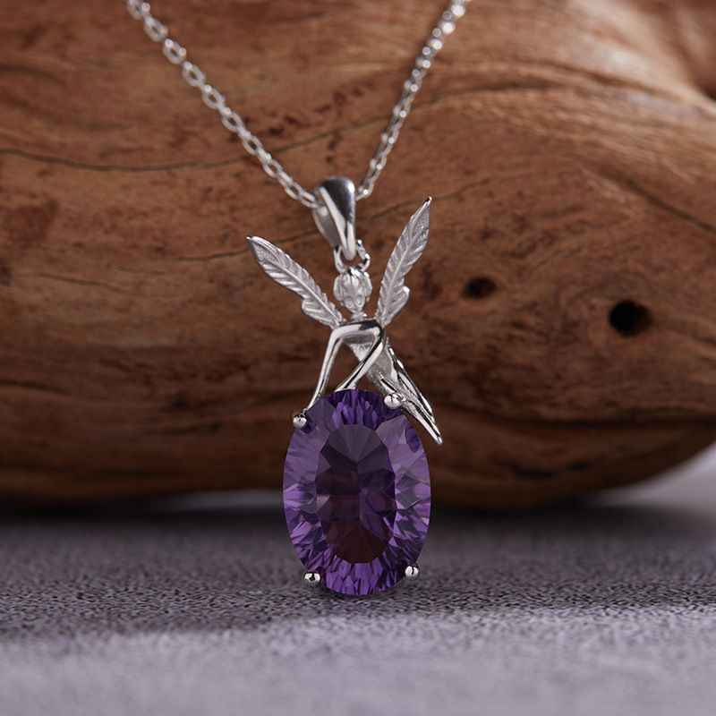 Amethyst Crystal Necklace - Guardian Angel Necklace