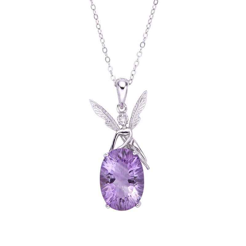 Amethyst Crystal Necklace - Guardian Angel Necklace