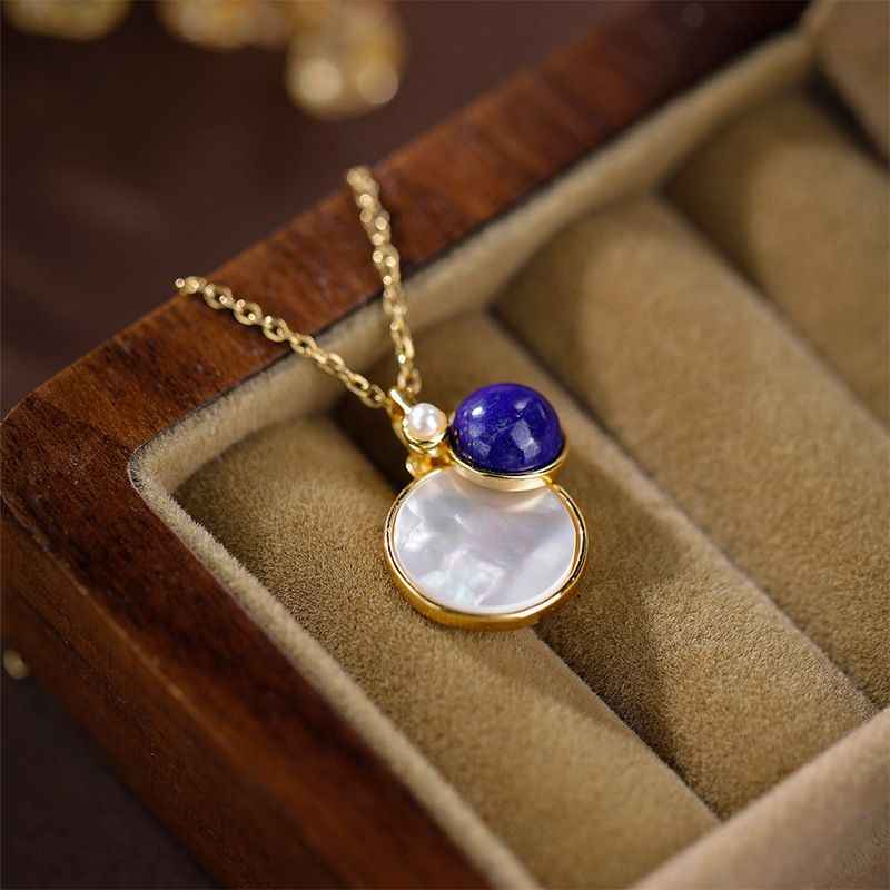 Lapis Lazuli Necklace - Round Pendant Necklace