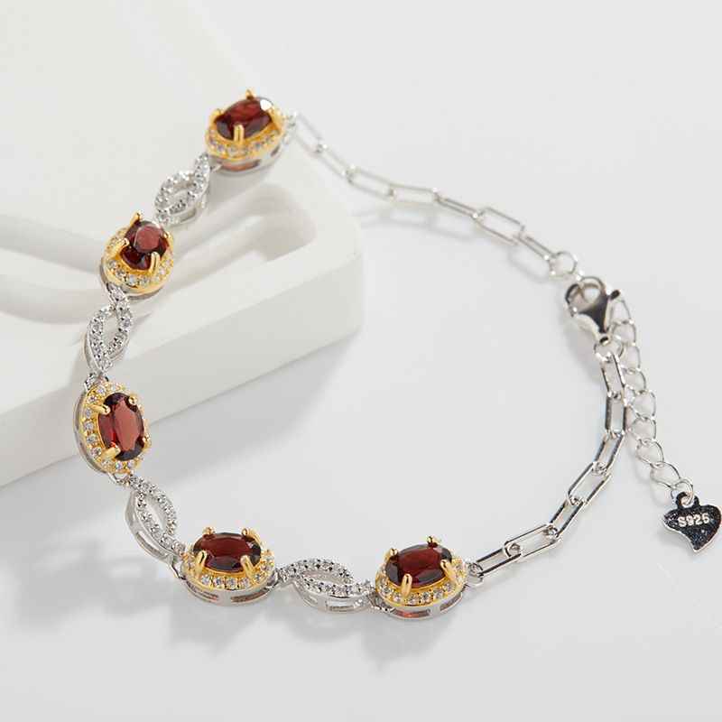 Garnet Bracelet for Women - January Birthstone Jewelry