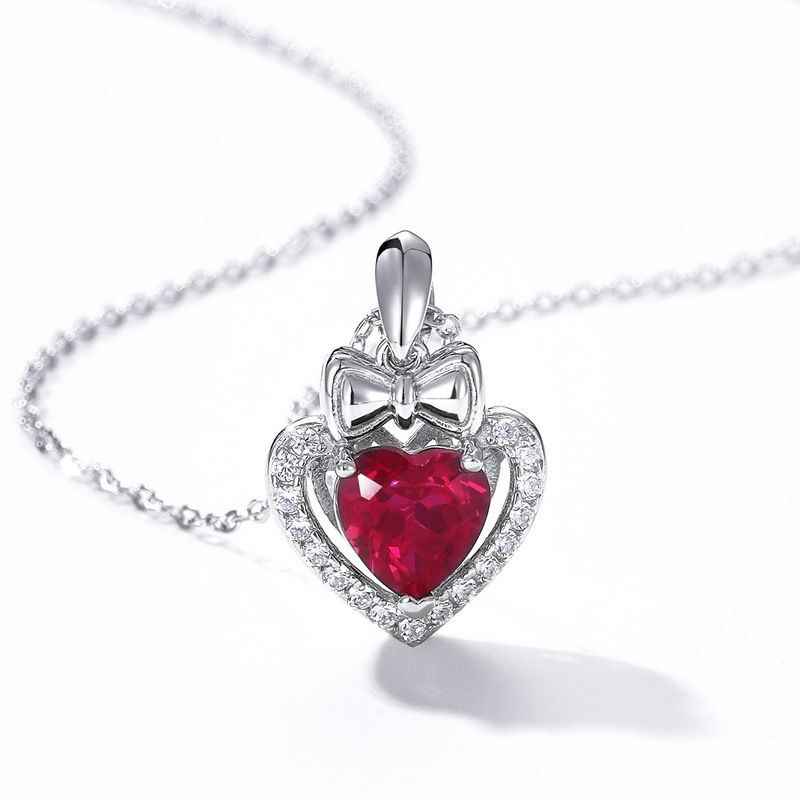 Ruby Heart Necklace - Red Heart Necklace