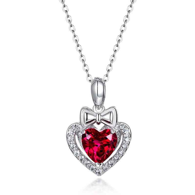 Ruby Heart Necklace - Red Heart Necklace