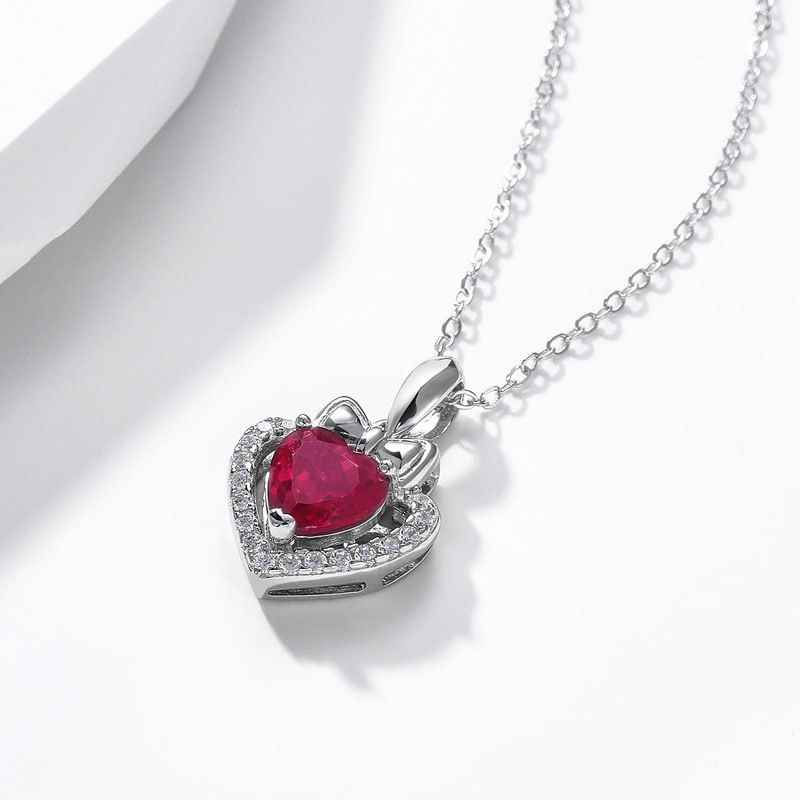 Ruby Heart Necklace - Red Heart Necklace