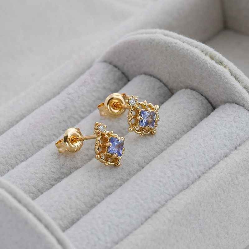 Tanzanite Earrings - Small Stud Earrings