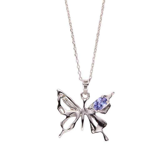 Tanzanite Butterfly Necklace - December Birthstone Jewelry