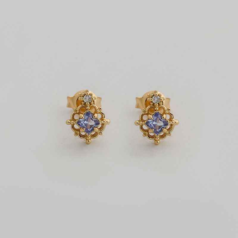 Tanzanite Earrings - Small Stud Earrings