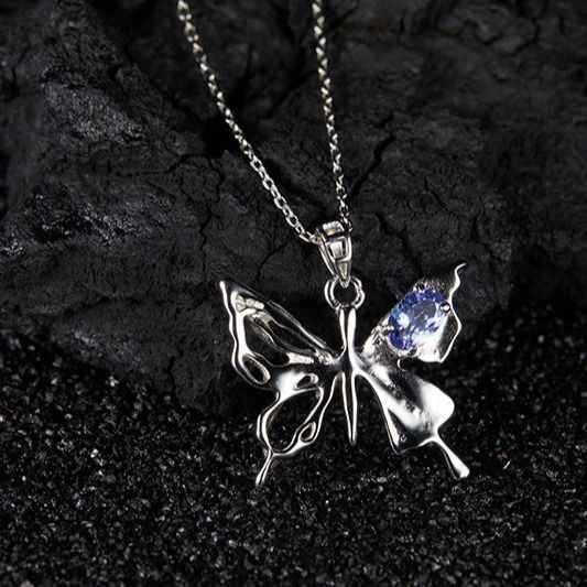 Tanzanite Butterfly Necklace - December Birthstone Jewelry