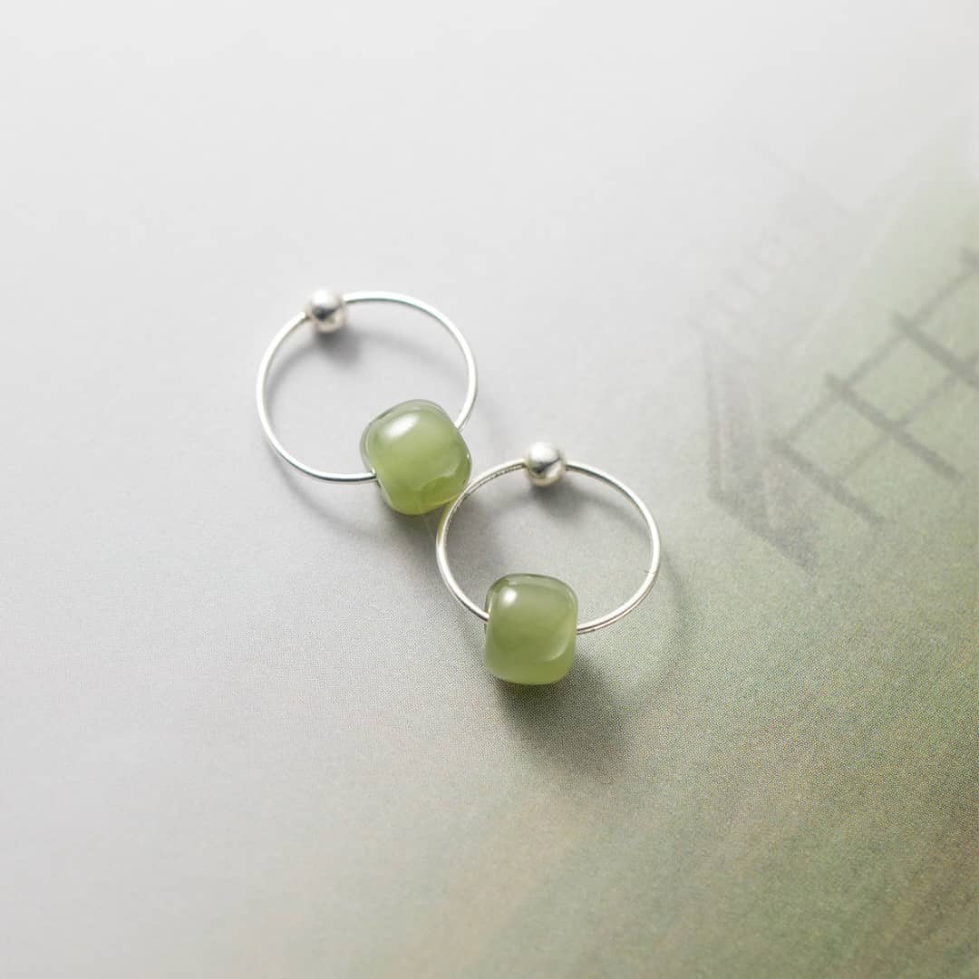 Jade Hoop Earrings