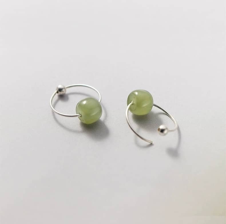 Jade Hoop Earrings